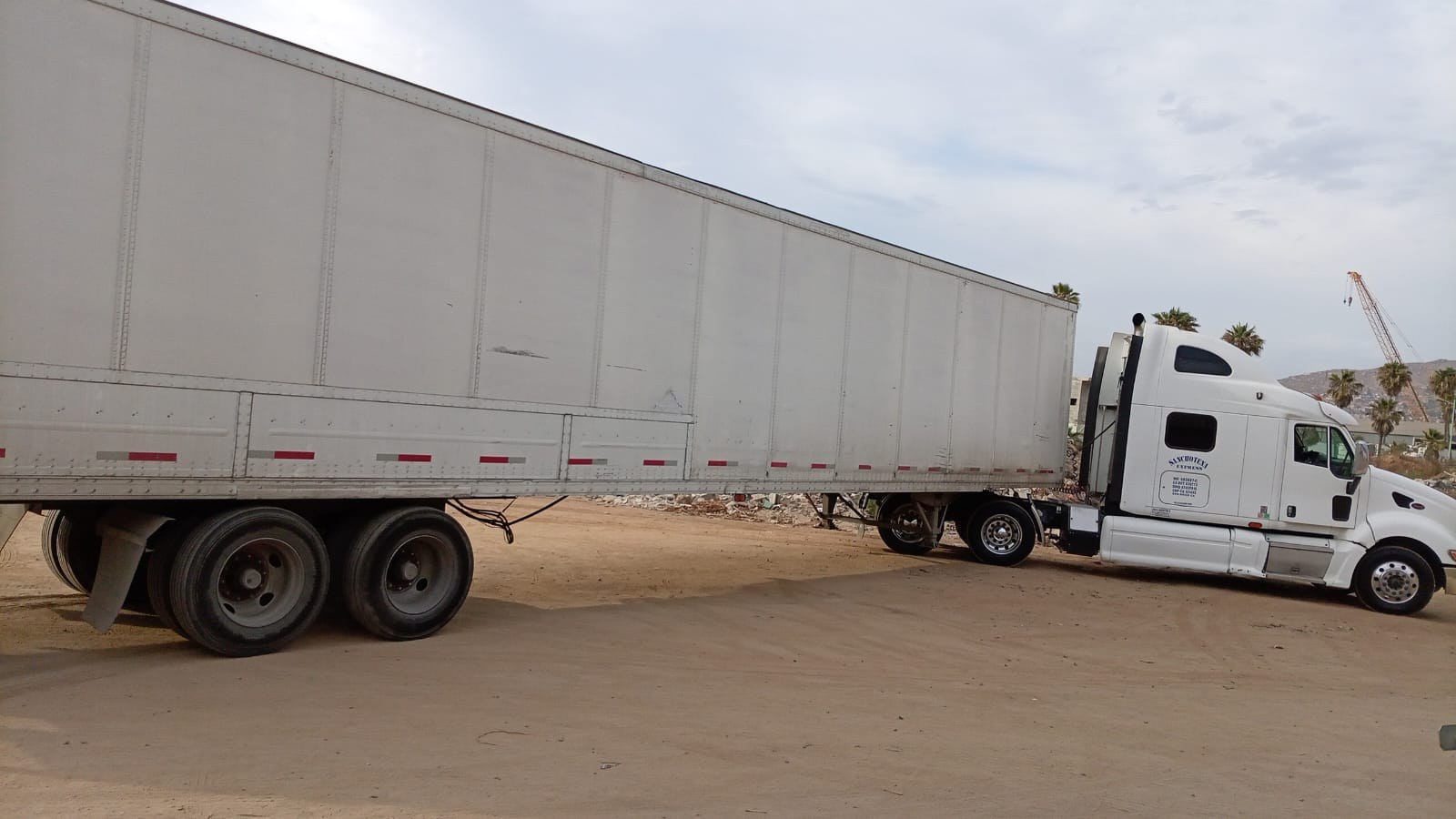 Trailer truck used for cross-border shipments