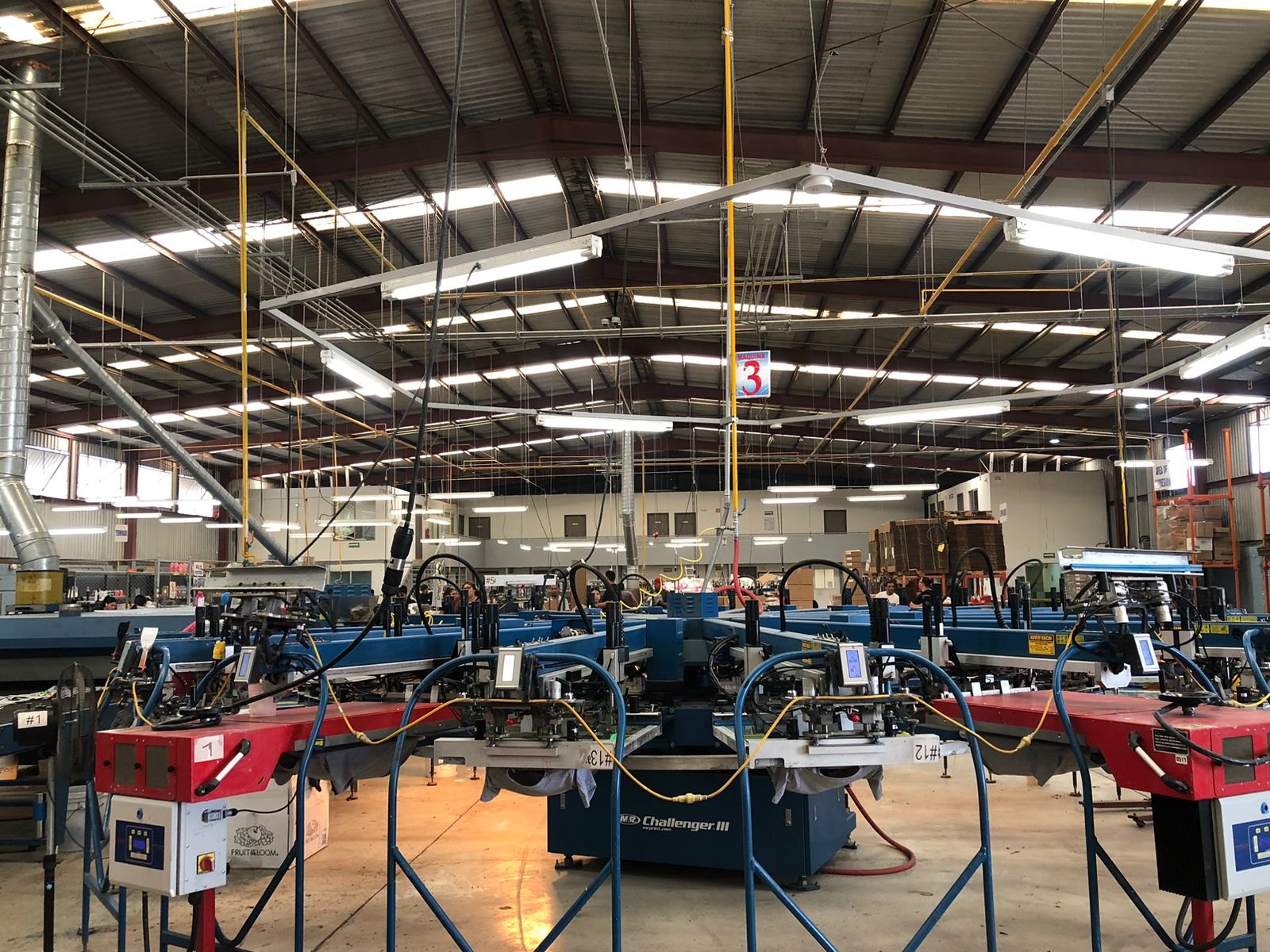 Screen printing production floor, alternate view