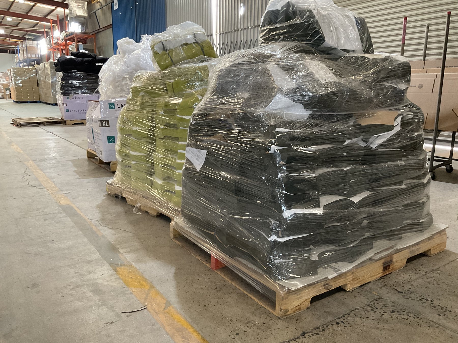 Finished goods wrapped and palletized for shipment
